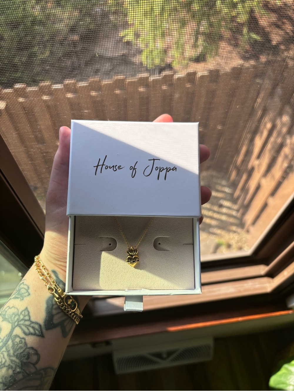 Gold Sacred Heart Pendant Necklace